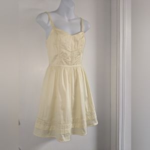 Pale yellow sweetheart fit and flare sundress